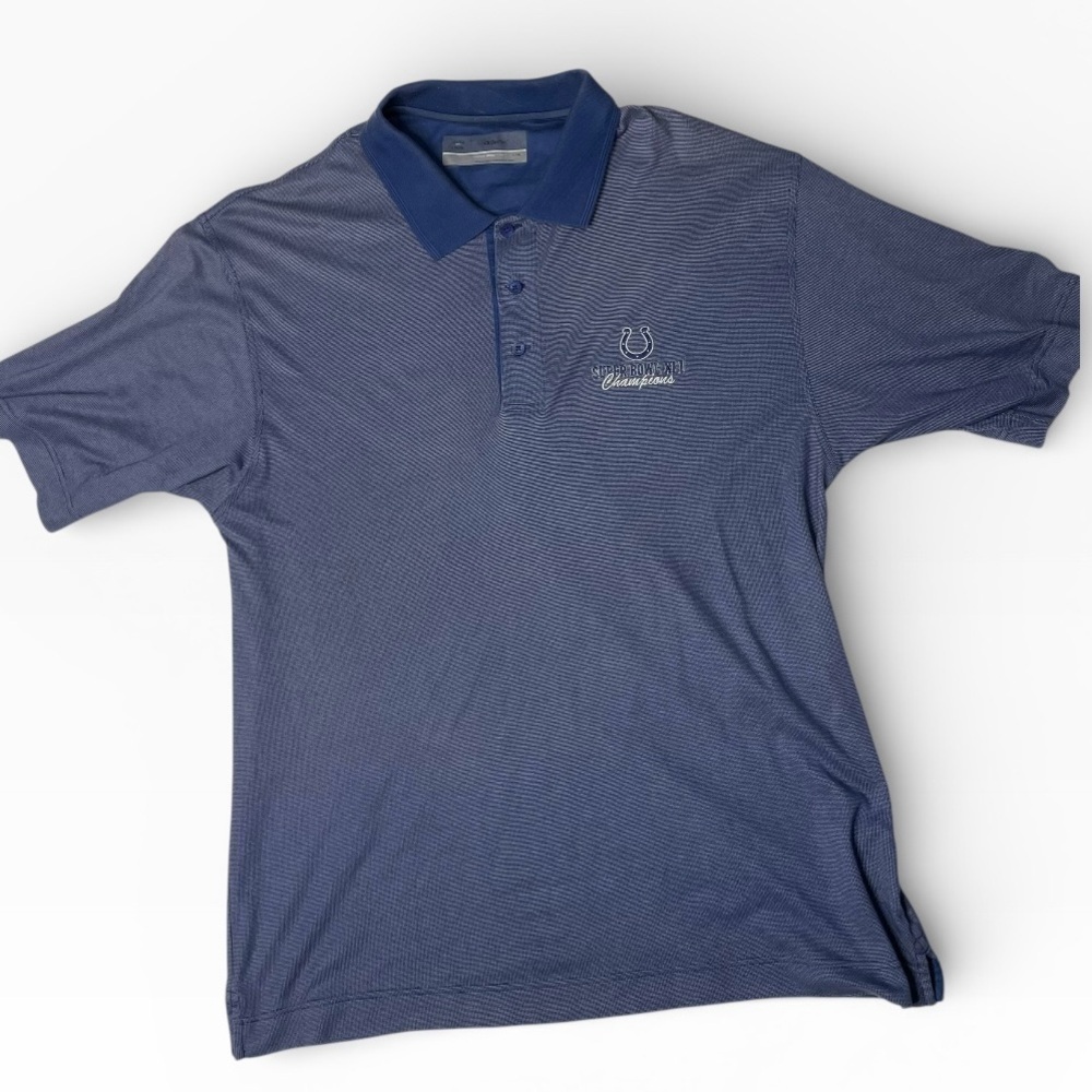 Indianapolis Colts Super Bowl XLI Champions Polo Shirt Men’s Large Blue
